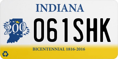IN license plate 061SHK