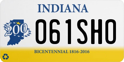 IN license plate 061SHO