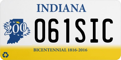 IN license plate 061SIC