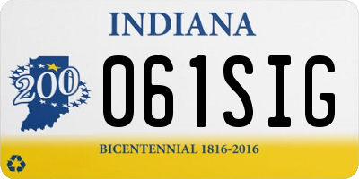IN license plate 061SIG