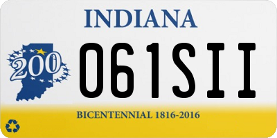 IN license plate 061SII