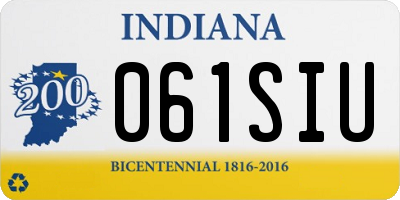 IN license plate 061SIU