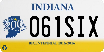 IN license plate 061SIX