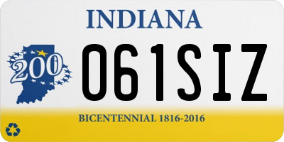IN license plate 061SIZ