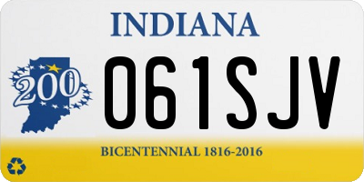 IN license plate 061SJV