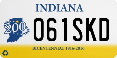 IN license plate 061SKD