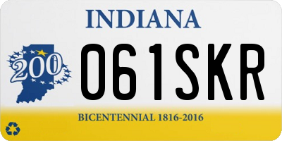 IN license plate 061SKR