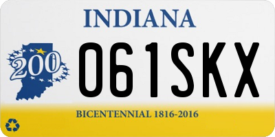 IN license plate 061SKX