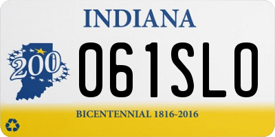 IN license plate 061SLO