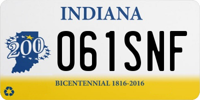 IN license plate 061SNF