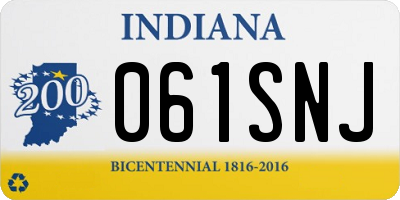 IN license plate 061SNJ