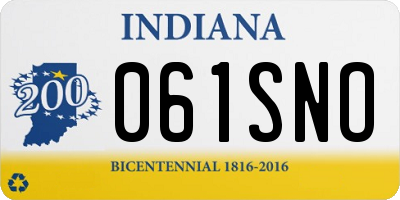 IN license plate 061SNO