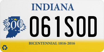 IN license plate 061SOD