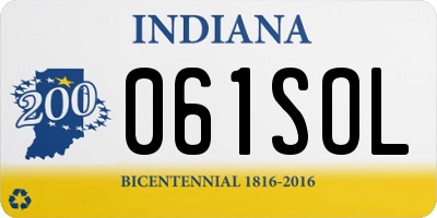 IN license plate 061SOL