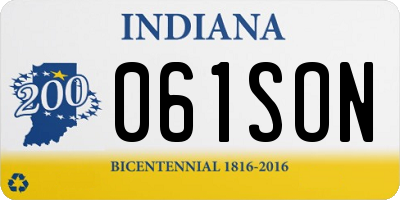 IN license plate 061SON