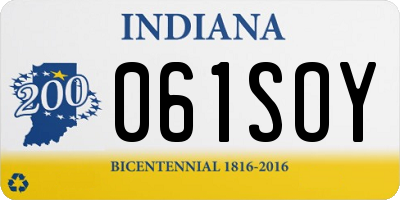 IN license plate 061SOY