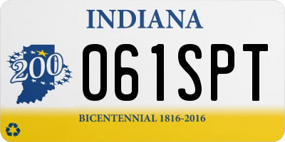 IN license plate 061SPT