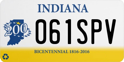 IN license plate 061SPV