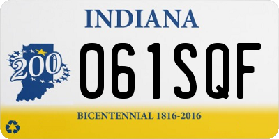 IN license plate 061SQF