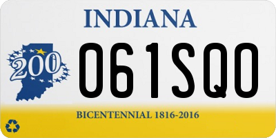 IN license plate 061SQO