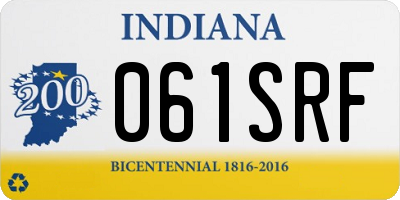 IN license plate 061SRF