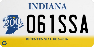 IN license plate 061SSA