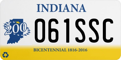 IN license plate 061SSC
