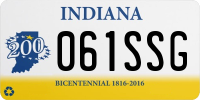 IN license plate 061SSG
