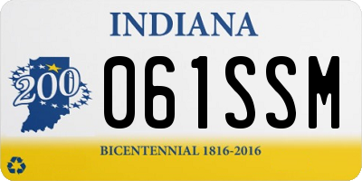 IN license plate 061SSM