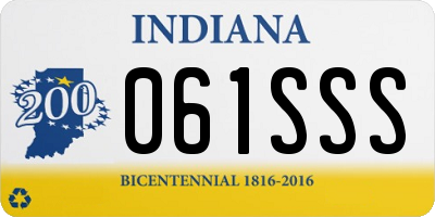 IN license plate 061SSS