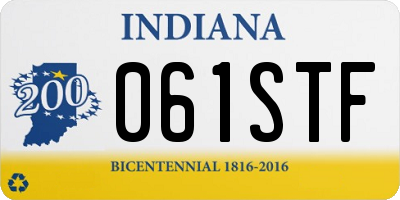 IN license plate 061STF