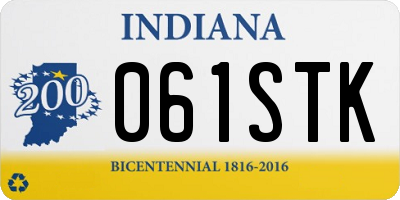 IN license plate 061STK