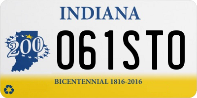 IN license plate 061STO