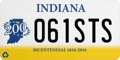 IN license plate 061STS