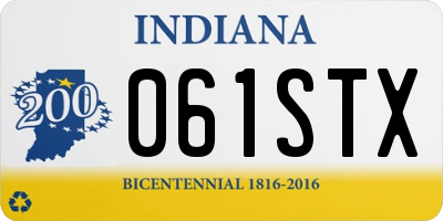 IN license plate 061STX