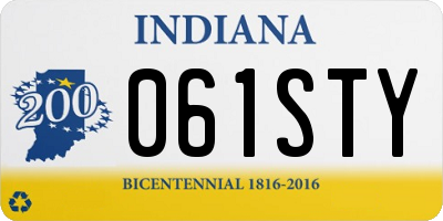 IN license plate 061STY