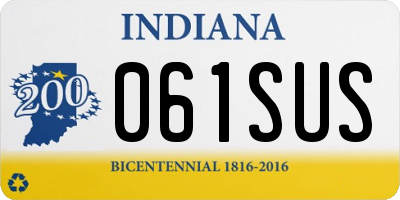 IN license plate 061SUS