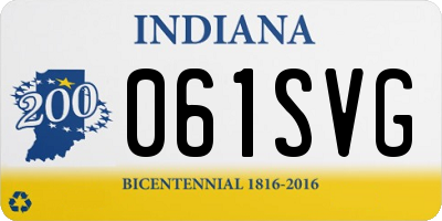 IN license plate 061SVG