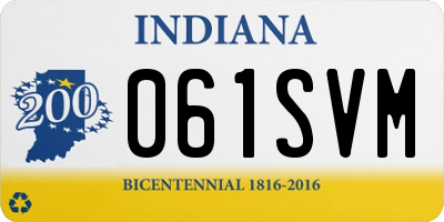 IN license plate 061SVM