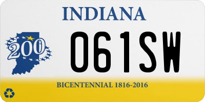 IN license plate 061SW