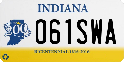 IN license plate 061SWA