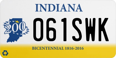 IN license plate 061SWK