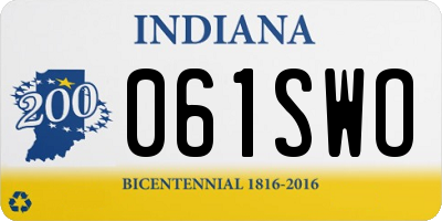 IN license plate 061SWO