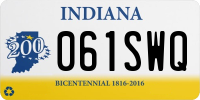 IN license plate 061SWQ