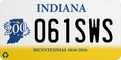 IN license plate 061SWS