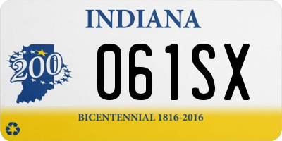 IN license plate 061SX