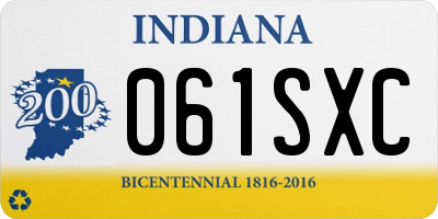 IN license plate 061SXC
