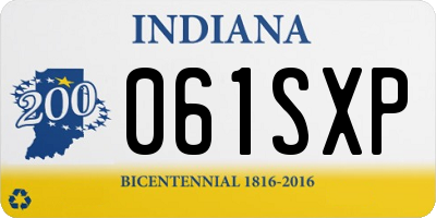 IN license plate 061SXP