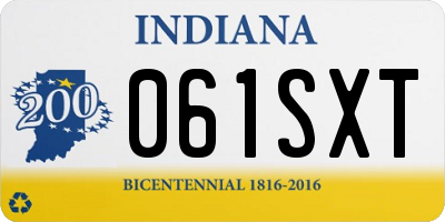 IN license plate 061SXT