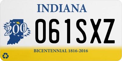 IN license plate 061SXZ